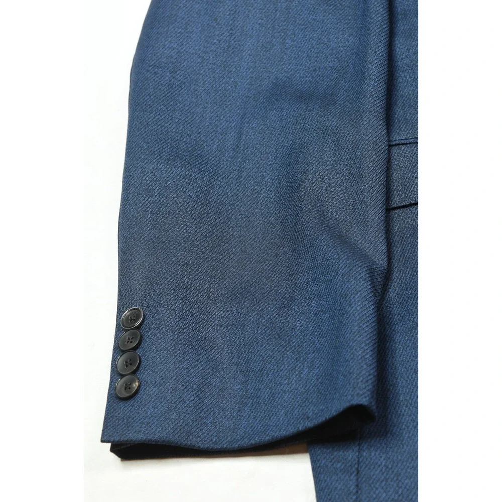 Hugo Boss Blazer Mens 42R Blue Wool Super 130s Guabello Two-Button Slim Fit